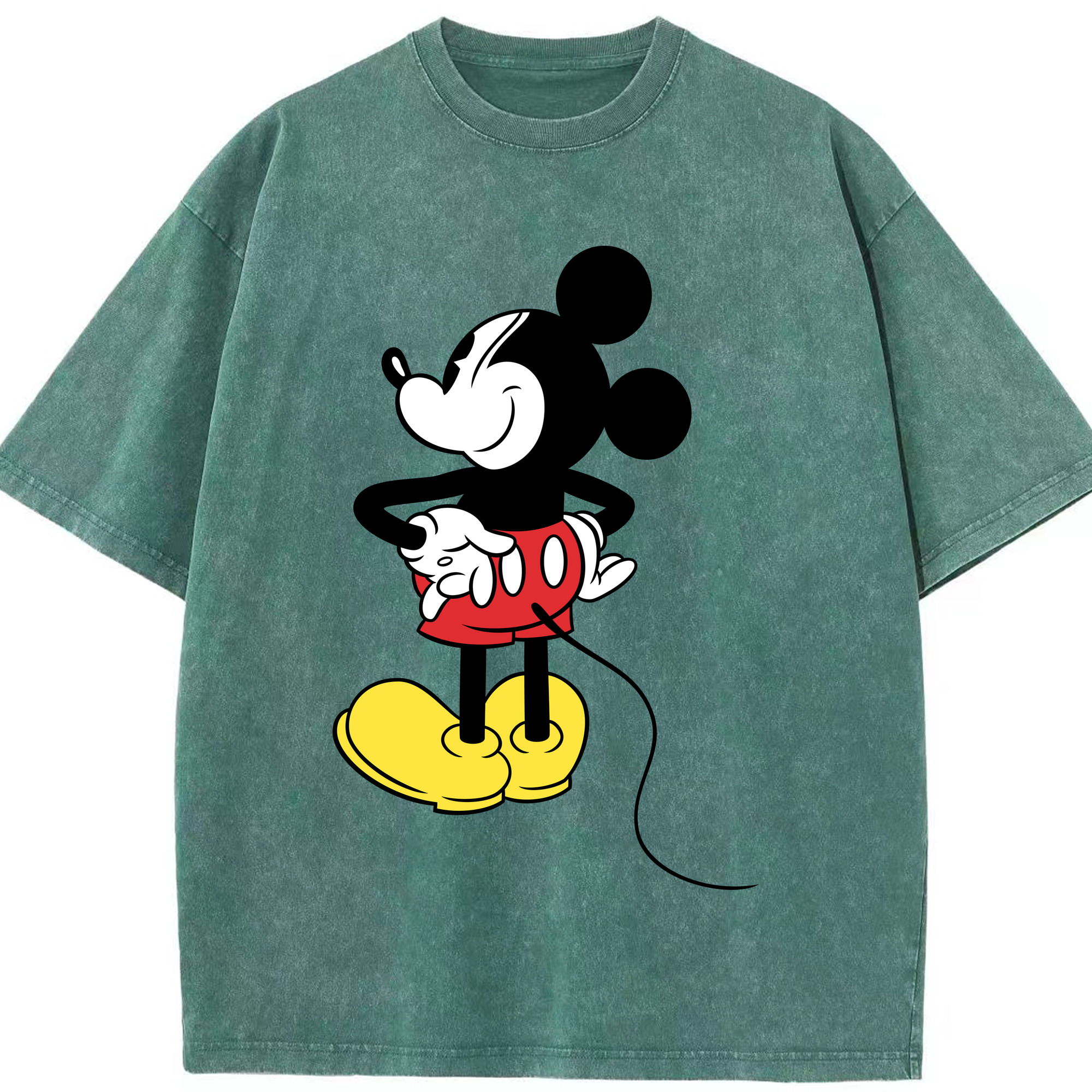 ミッキーマウス Mickey Mouse 綿100% ヴィンテージ風 半袖Tシャツ（フロントプリント）